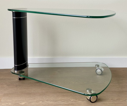 Stressless (Ekornes) Beistelltisch aus Glas auf Rollen