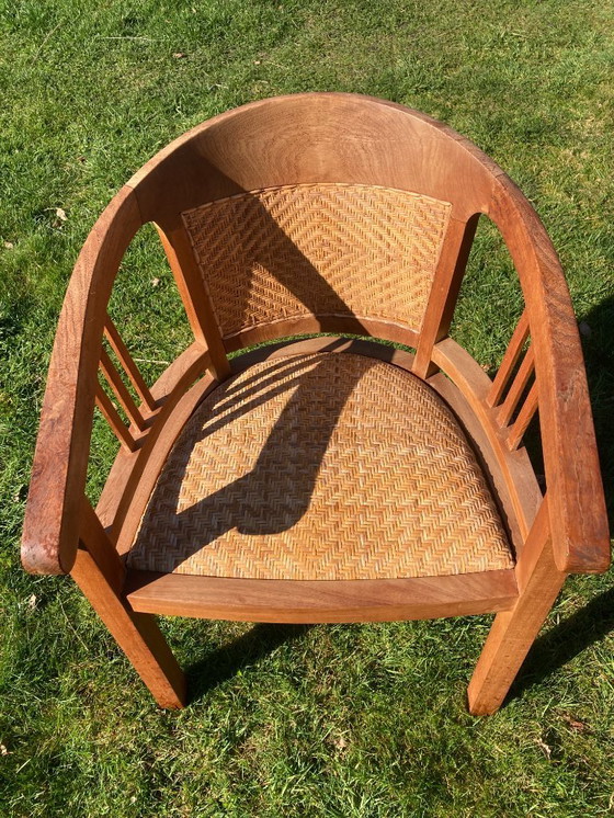 Image 1 of teakhouten stoel