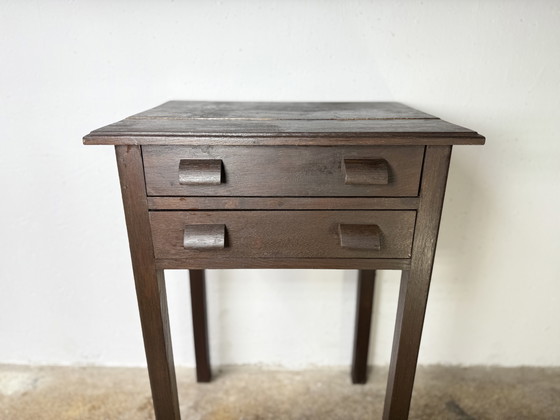 Image 1 of 1930s Vintage Oak Console Table Side Table Console Table
