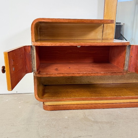 Unique Halabala-style Art Deco dressing table with Bakelite handles – Glass, Wood (photo 5 of 12)