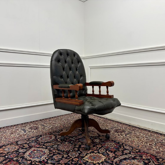 Sedia da Ufficio Chesterfield Inglese Verde President Chair – Sedie da ufficio, Leather, Wood (photo 7 of 7)
