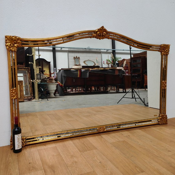 Image 1 of Miroir de cheminée DeKnudt style Hollywood Regency, taille XXL