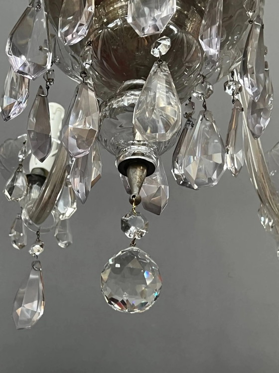Lampadario veneziano decorato con cristallo trasparente e rari cristalli colorati. – Crystal, Glass, Vintage (photo 10 of 10)