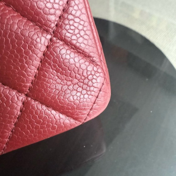 Image 1 of Chanel Classic Flap Medium - Caviar 25CM Quilted Grained Calfskin Dark Red Silver Hardware Series 16