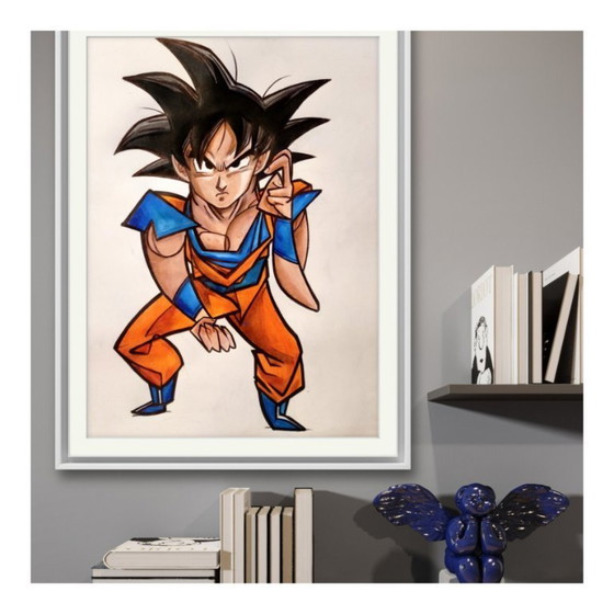 Image 1 of Nunzio Maccioni - Goku incontra Picasso - Disegno incorniciato