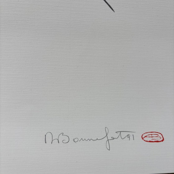 Image 1 of Lithographie d'Alain Bonnefoit, grand nu de style sumi-e japonais, France, 1991