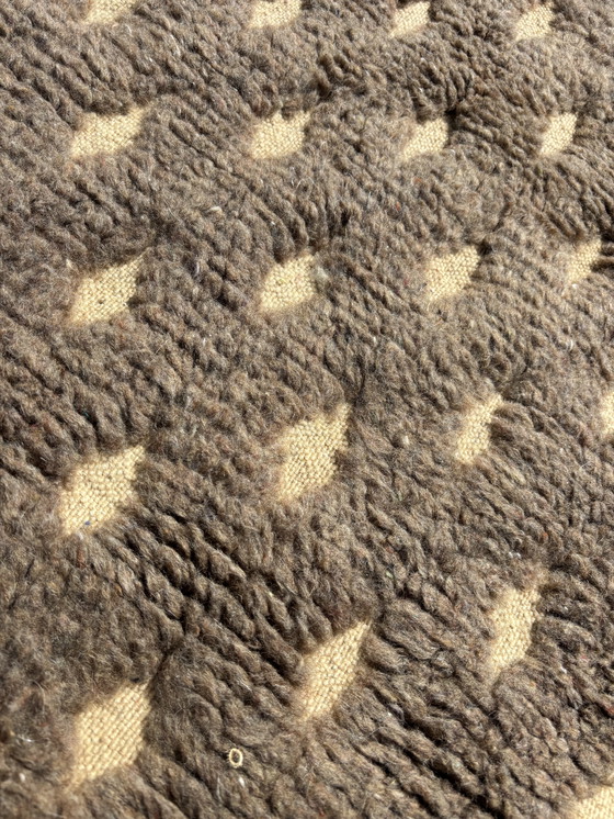 Image 1 of Tapis de laine marocain Boho 180x270 cm - Tons neutres avec motifs de losanges