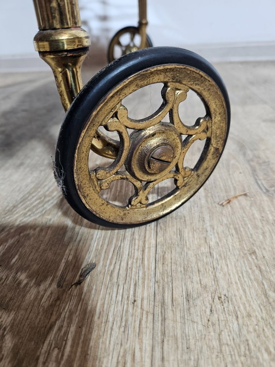 Image 1 of Chariot de bar luxueux, Maison Jansen, style Hollywood Regency, France, années 1950/70