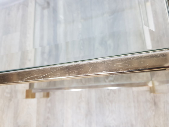Hollywood Regency Tafels in glas van P. Vandel, Parijs, jaren 70, set van 2 – Pierre Vandel, Metal (photo 8 of 16)