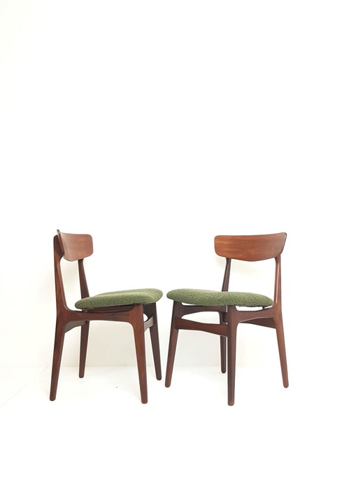 2 vintage teak houten eettafel stoelen Schiønning & Elgaard