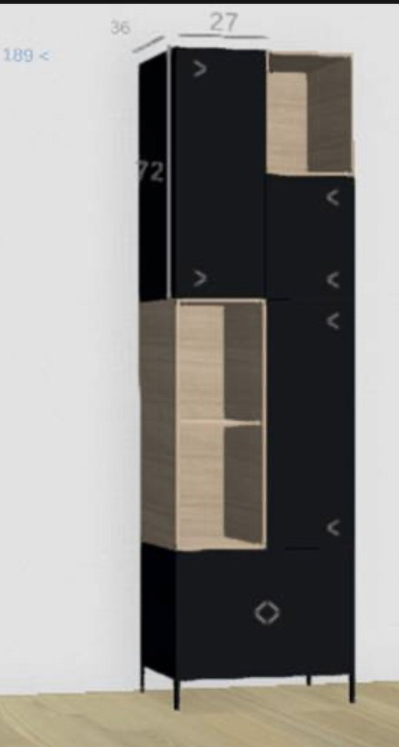 Image 1 of Pastoe Vision kast zwart/eiken