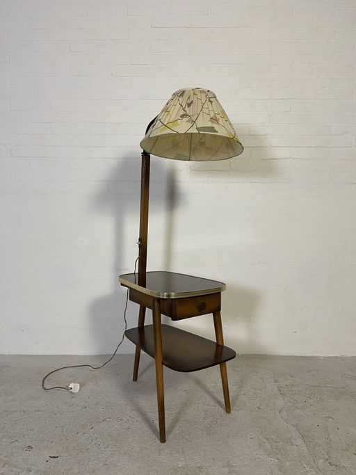 Vintage staande lamp bijzettafel 