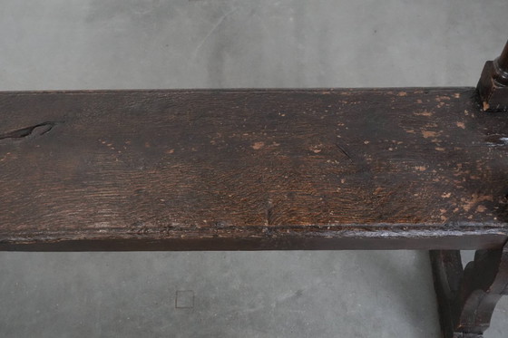 Image 1 of Antique English early 19th century hall bench/bench for the dining table made of oak