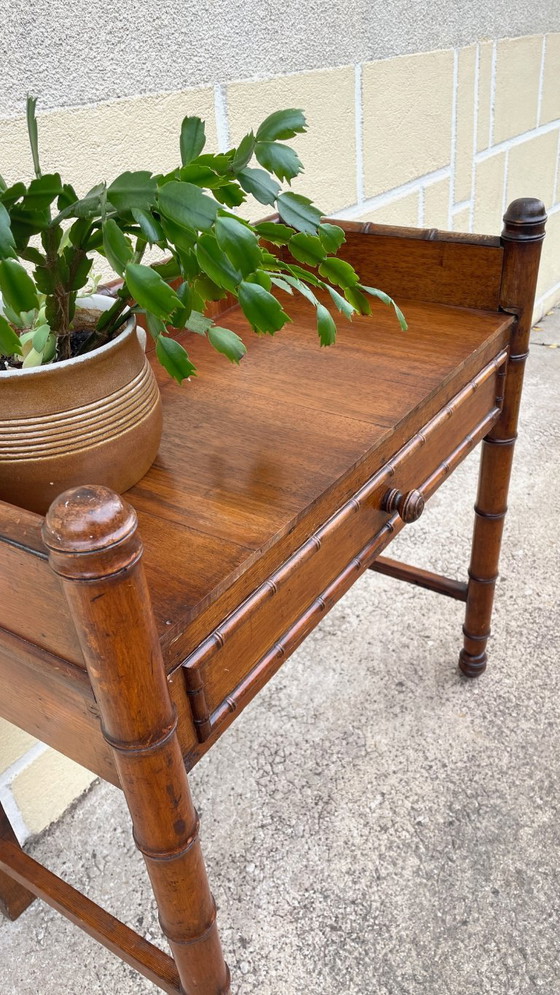 Consolebureau uit de jaren 1900, ook wel bekend als bamboe bureau. – Wood (photo 24 of 30)