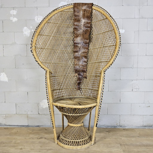 Silla Vintage Rattan Peacock Emmanuelle / Silla Peacock (H150cm)