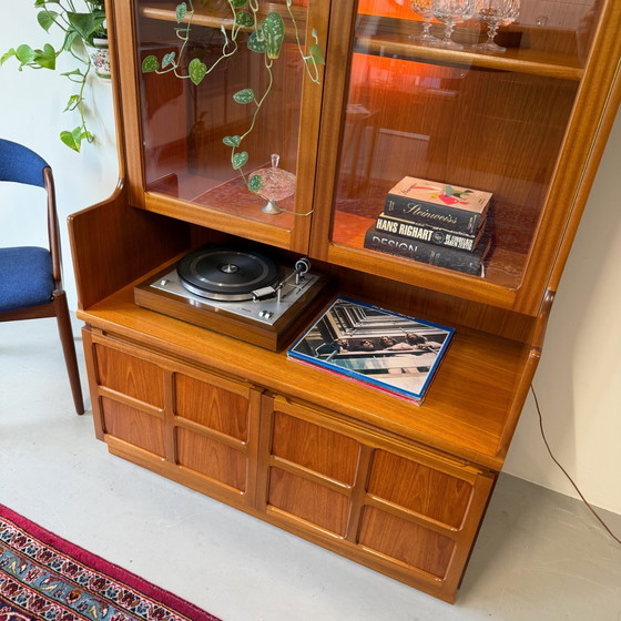 Mobile a parete vintage, vetrina •Nathan furniture•, Vetrine, Legno, Marrone (foto 2 di 12)