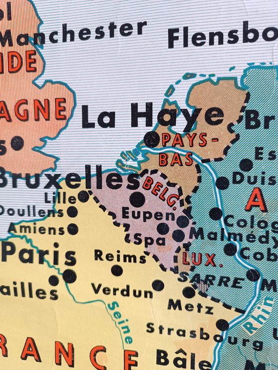 Image 1 of Mappa murale scolastica d'epoca - Europa 1918-1923