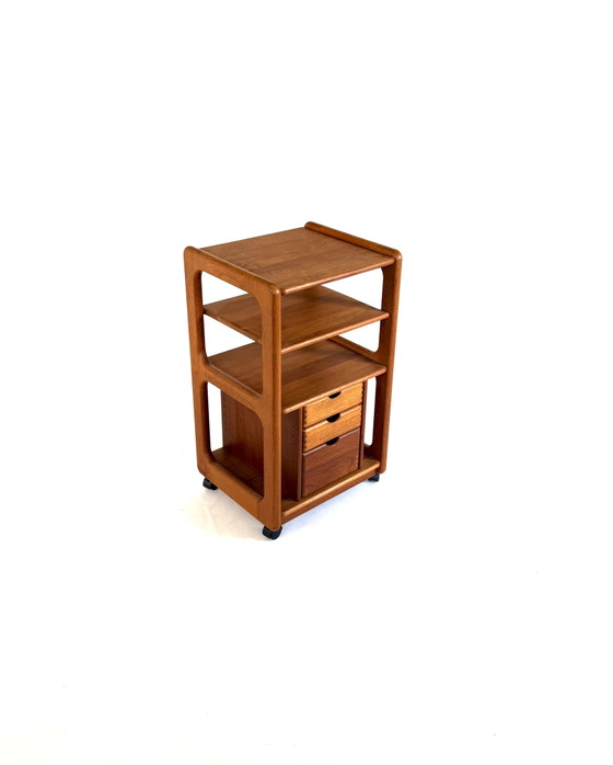 Image 1 of Vintage teakhouten LP-kast/audiomeubel, Dyrlund ‘80