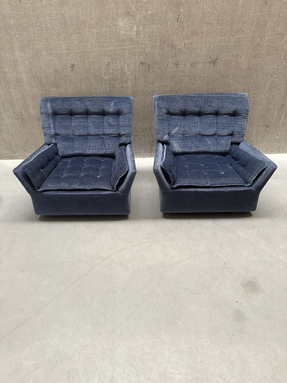 Image 1 of Set of 2 vintage blue mobile armchairs '70s