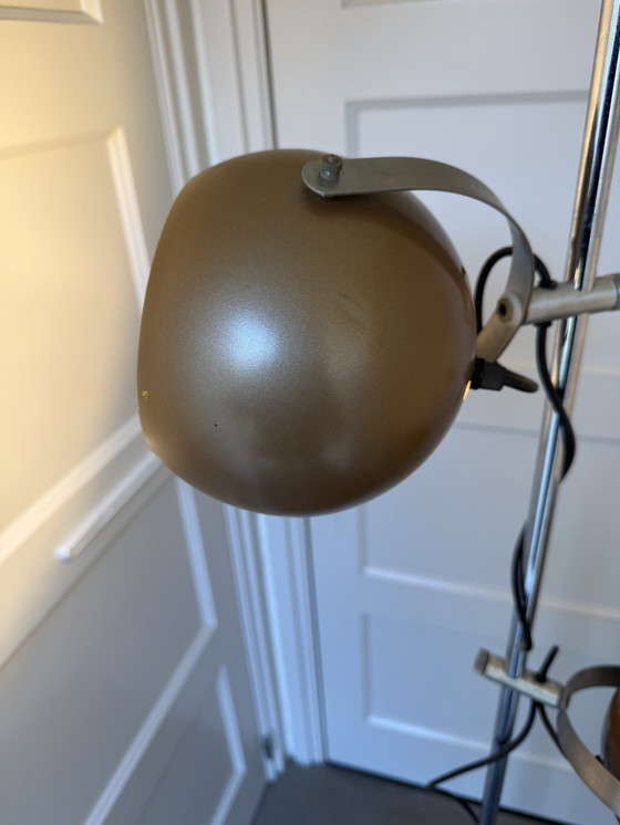 Image 1 of Herda Dubbele Bollamp Beige/Goud 1970s