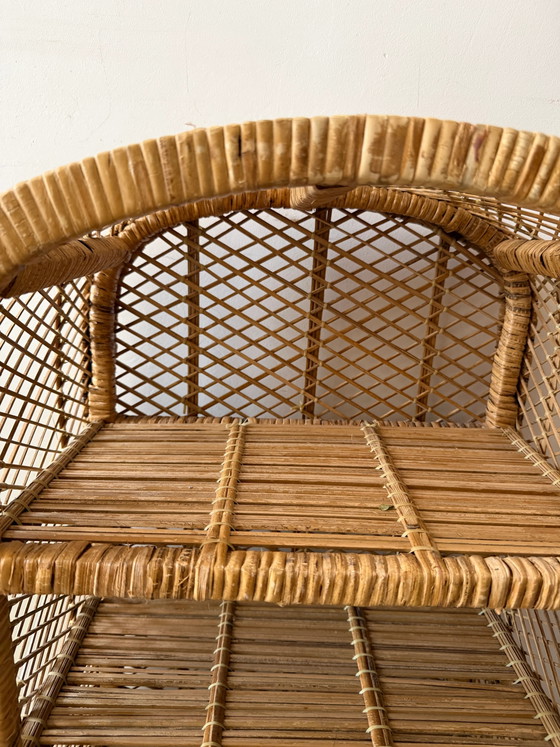 Gebogen rotan kast – Buffetkasten, Rattan, Vintage (photo 7 of 7)