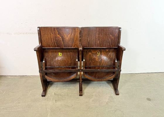 Image 1 of Vintage tweezits bioscoopbank van TON, jaren 60