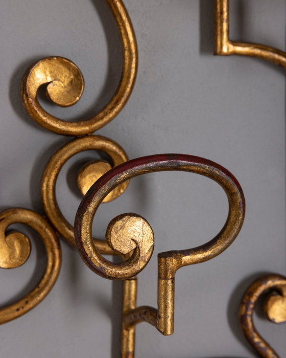 Vintage 1950s Italian-design wrought iron wall coat rack (photo 11 of 13)