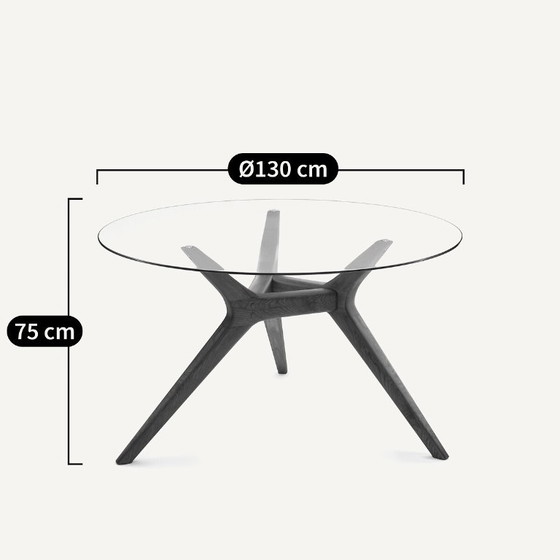 Tavolo da pranzo rotondo in vetro Maricielo 130 cm (La Redoute) – AM.PM (Base in noce) – Tavoli da pranzo (photo 7 of 7)