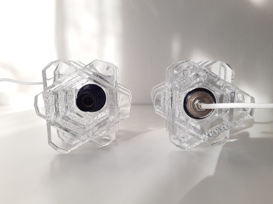 Image 1 of 1 van 2 glazen Peill en Putzler tafellampjes, mcm glazen design tafellampje; 2 stuks beschikbaar