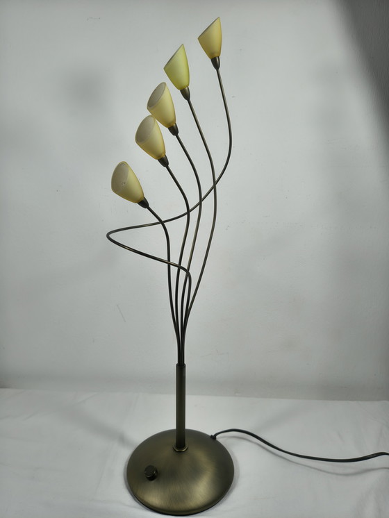 Image 1 of Vintage Vandeheg Table Lamp with Chalices & Dimmer