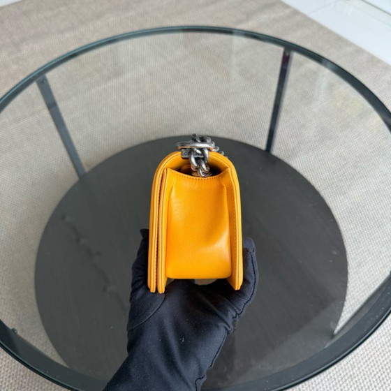 Image 1 of Chanel Boy Small - Kleine Stingray Yellow Mustard Ruthenium Silver Hardware Serie 21
