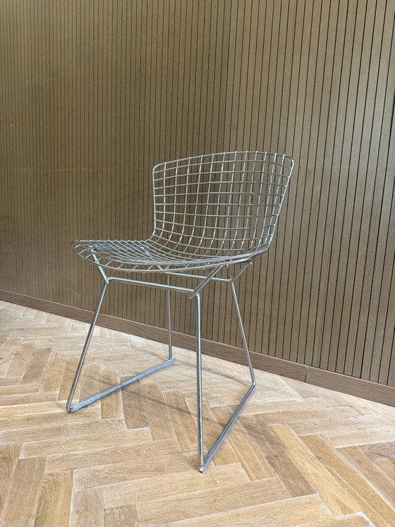 4x Knoll Bertoia Side Chair Chrom, Esszimmerstühle, Metall, Stoff, Beige (Foto 5 von 8)