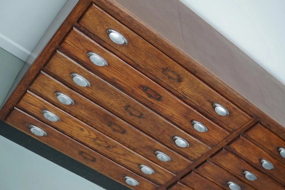 Image 1 of Armoire de mercerie vintage en chêne français, années 1950