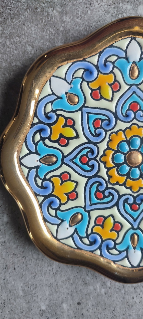 Image 1 of ARTECER Cuerda Seca wall decoration, 18 carat gold
