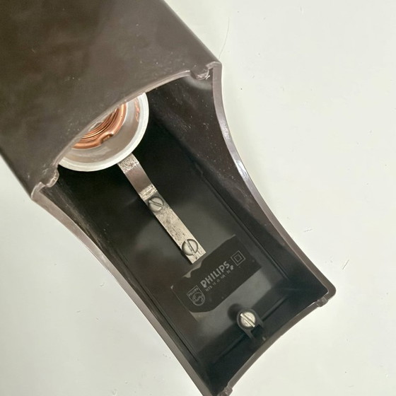 Philips NTS 12 G 128-35 Lampe de table avec sphère chromée, Plastique, Chrome, Marron, Vintage (photo 3 sur 5)