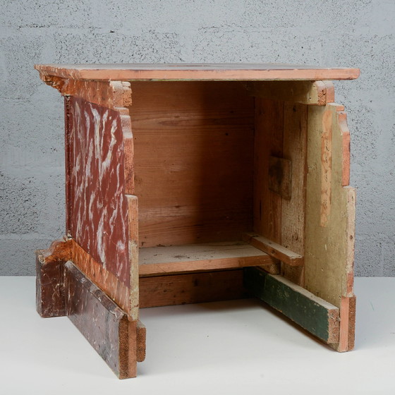 Sgabello laccato del XVIII secolo con base rossa e verde – Sgabelli, Legno, Klassiek (photo 5 of 15)