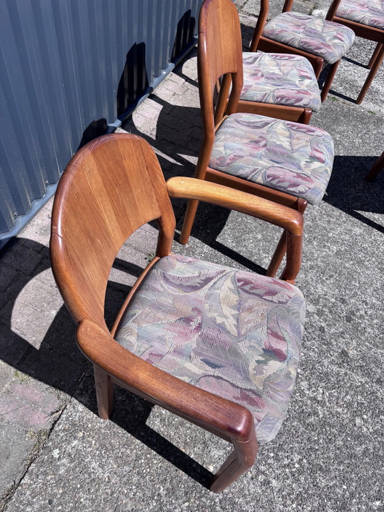 Image 1 of 6 x table vintage dyrlund eetkamerstoelen stoel