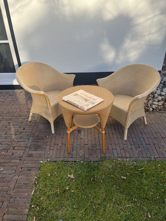 Image 1 of Ensemble de véranda/jardin Lloyd Loom (Vincent Sheppard) : 2 chaises et une table