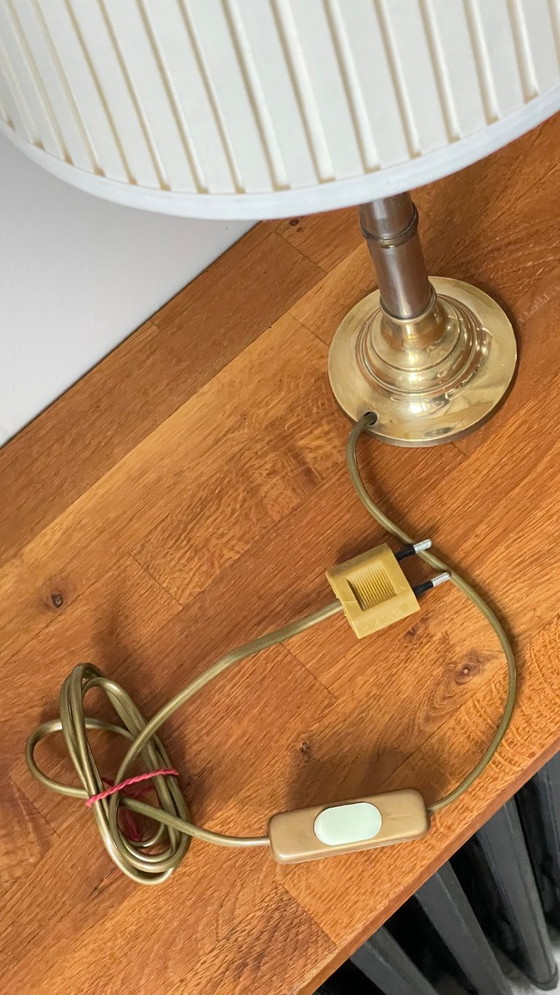 Image 1 of Stahl- und Messinglampe aus den 1970er Jahren