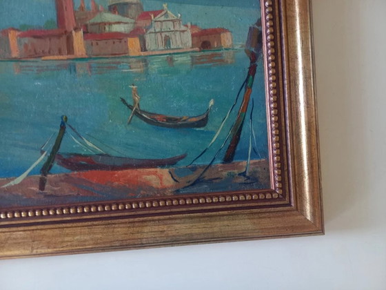 Image 1 of ORIGINAL Ölgemälde auf Karton inkl. Rahmen | Markusturm/Venedig | Signiert