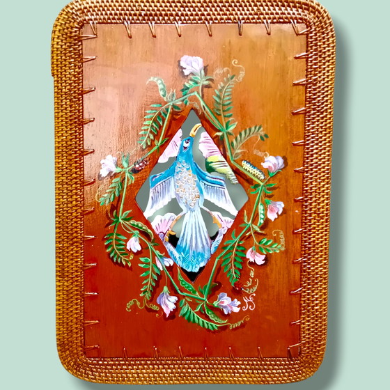 Image 1 of beautiful set of 4 napkins and a bowl.hand made