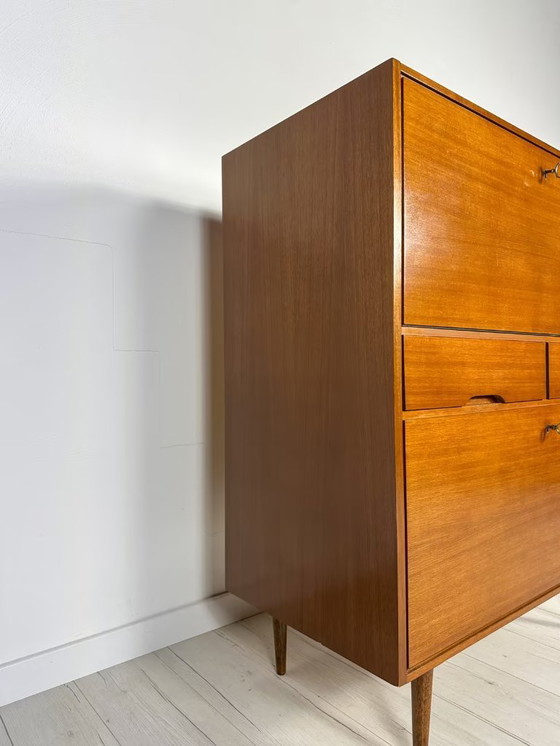 Image 1 of Vintage Minimalistic Walnut Cabinet Secretary 60s