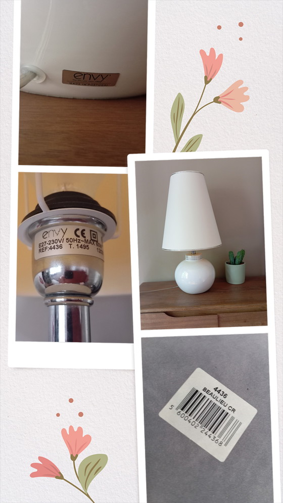 Image 1 of White floor lamp, white ceramic base, Beaulieu model by Envy / Portugal