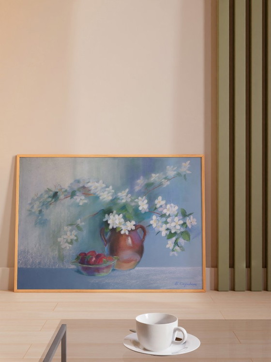Original Painting Pastel Watercolor Still Life Flowers Jasmine – Paintings & Drawings, Paper (photo 3 of 8)