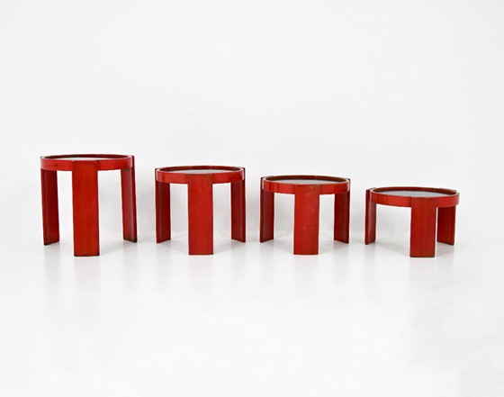 Image 1 of Mesas nido modelo 780 de Gianfranco Frattini para Cassina, década de 1960, juego de 4