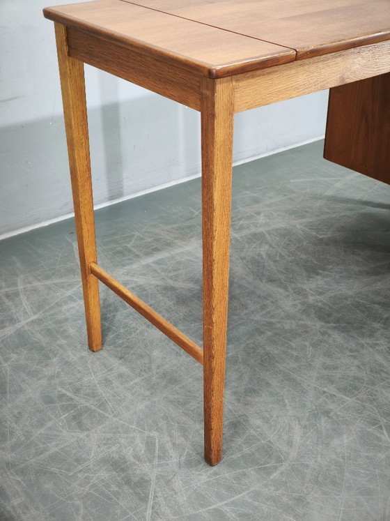 Image 1 of Sven Aage Madsen Teak Vanity Desk with Mirror, Denmark, 1960s