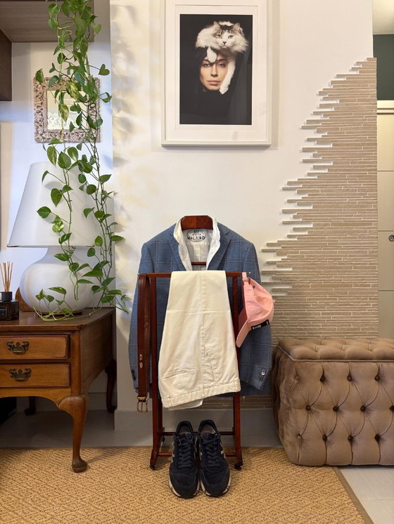 Image 1 of Fratelli Reguitti Valet stand vintage appendiabiti dress rack wooden clothes design dressboy italian organizer servomuto gentlem