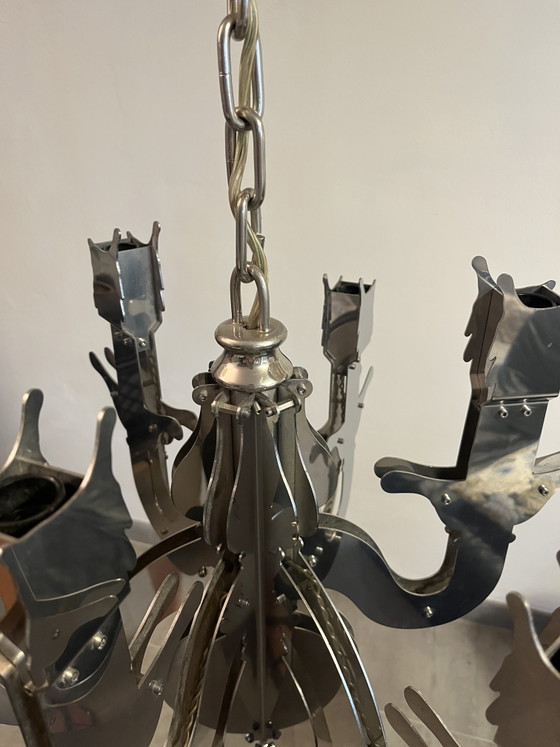 Lampadario Nightwatch originale di marca Van Egmond - 6 bracci 50 cm – Brand van Egmond, polished steel (photo 4 of 10)
