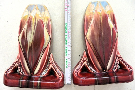 Image 1 of Thulin Pottery - 2 vases - #277 - Earthenware - Pair of Art Deco Vases
