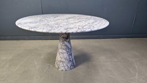 Vintage round marble dining table, 1970s